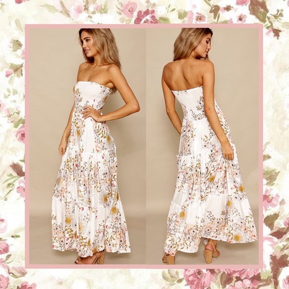 Unique Styles dresses Dresses & Skirts - 🌸 FLORAL LONG MAXI DRESS RUFFLE FLOWER BOHO CHIC